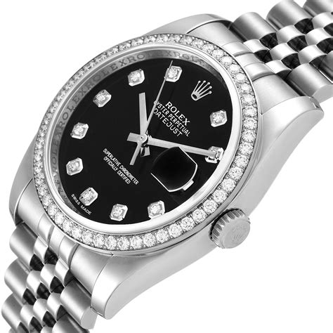 rolex black diamond dial datejust.